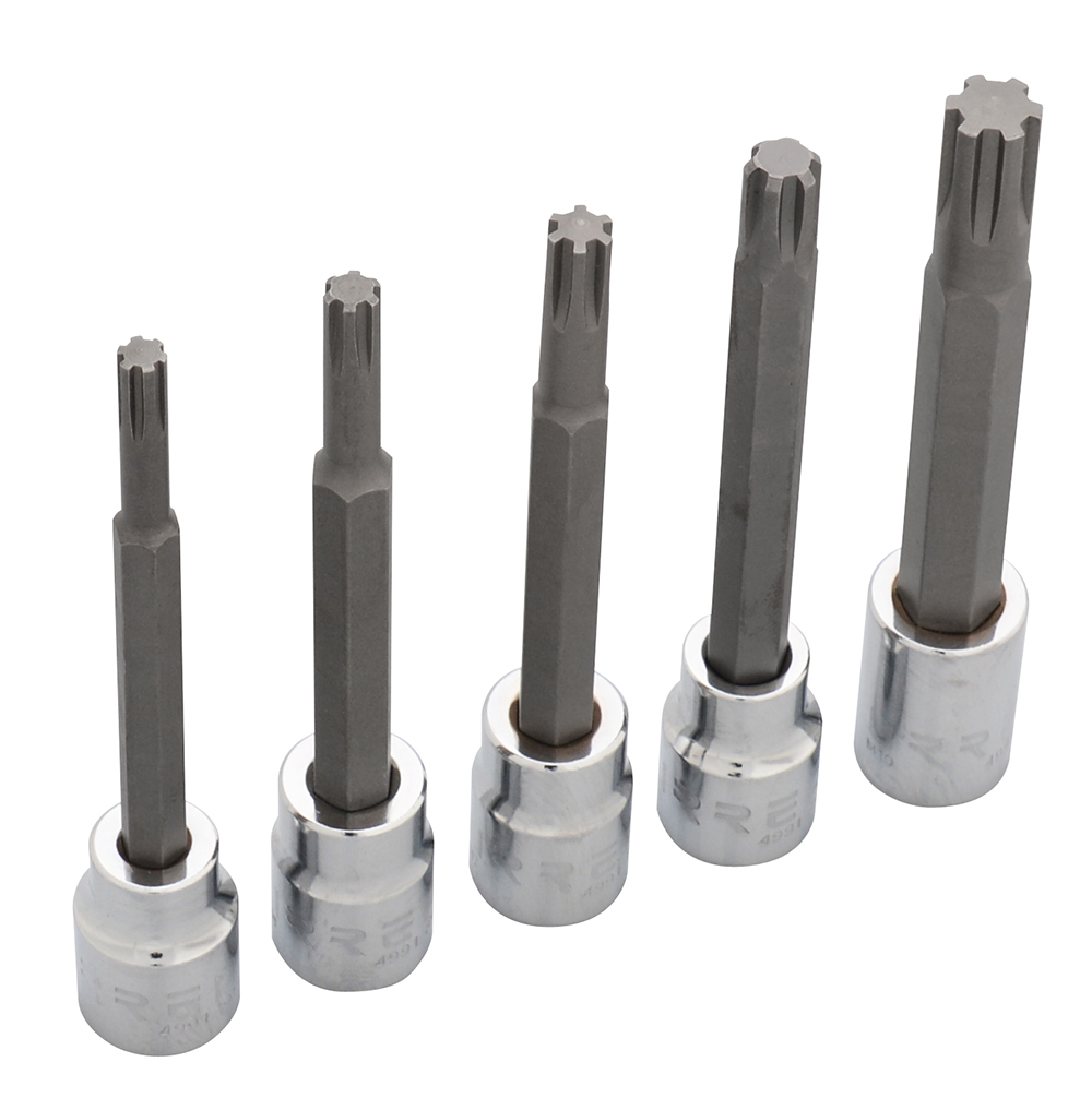 Juego de dados con punta ribe cuadro de 3/8", 5 piezas