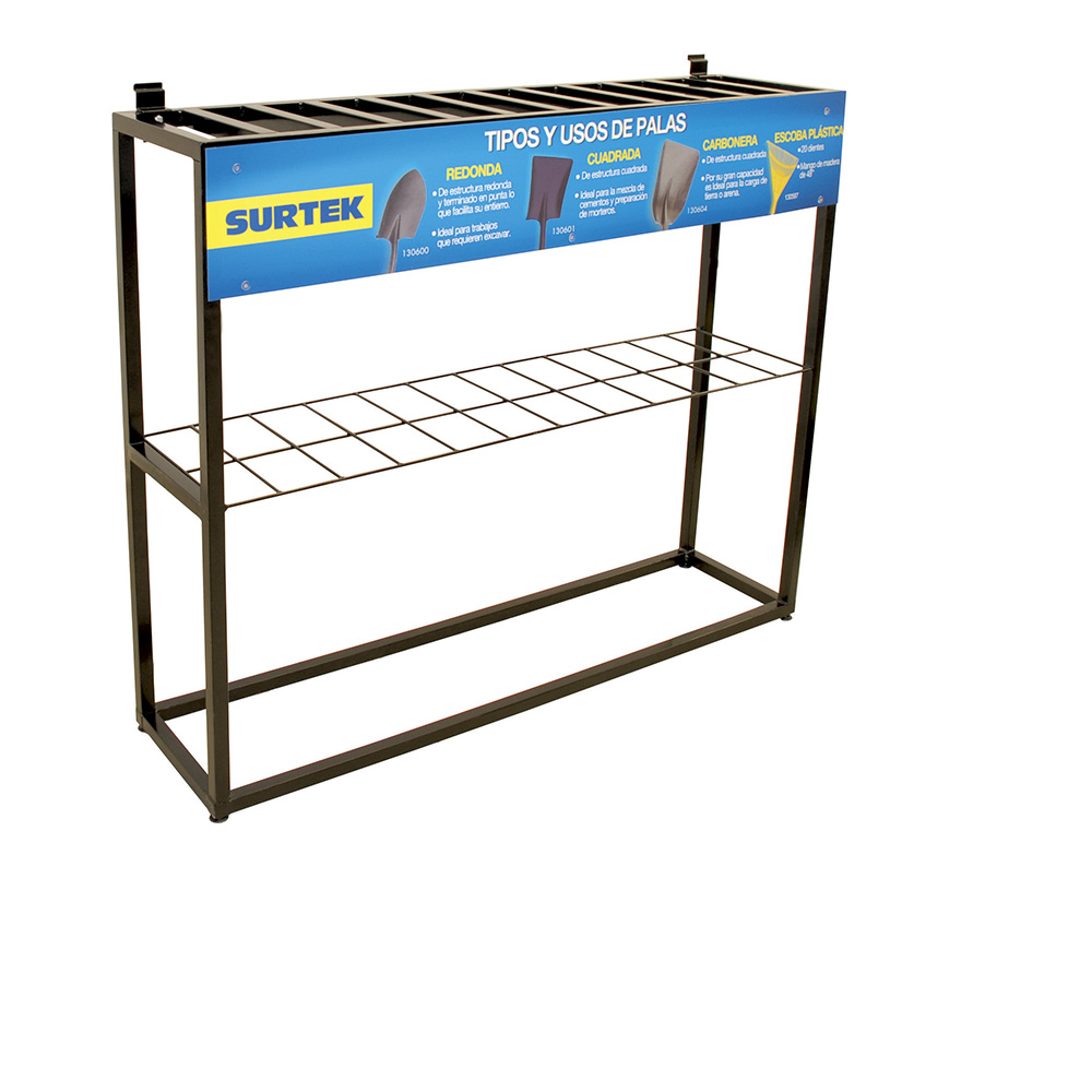 Rack de piso para palas y escobas 122 cm x 30 cm x 102 cm