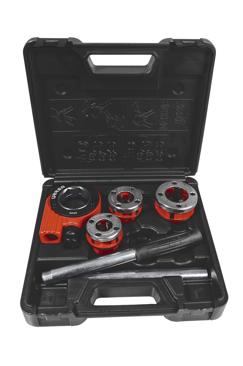 Juego de tarraja para tubo de 1/2" a 1" NPT, 5 piezas