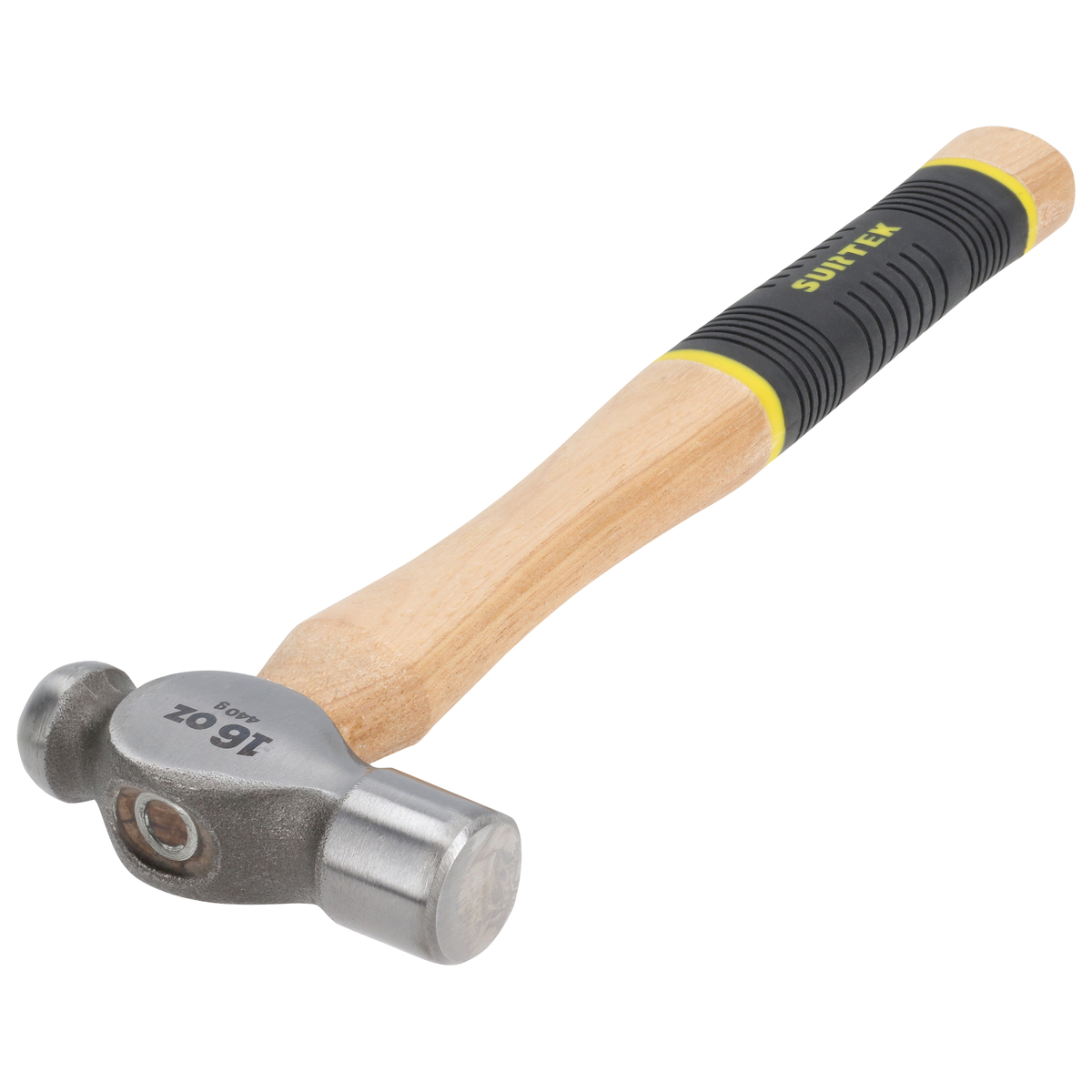 Martillo de bola pulido con mango de madera con grip de 13", 16 oz