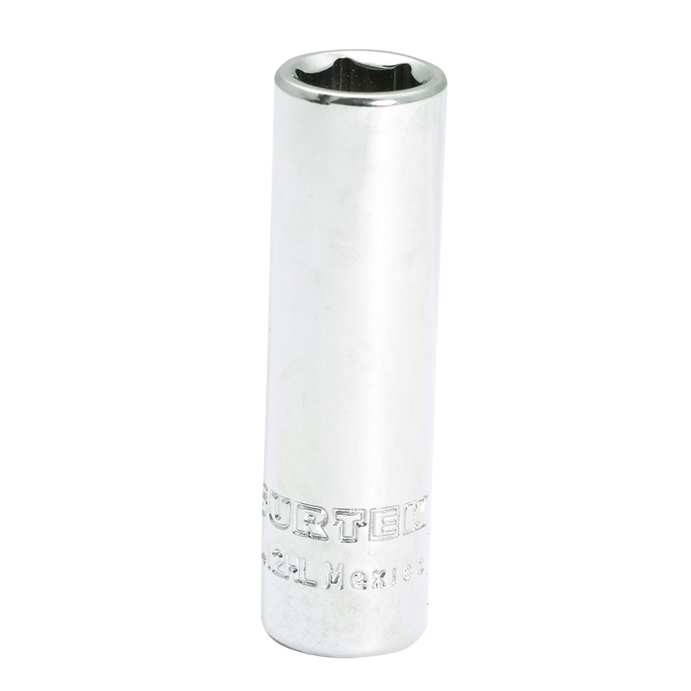 Dado largo cuadro de 1/4", 6 puntas, en pulgadas, 3/16"