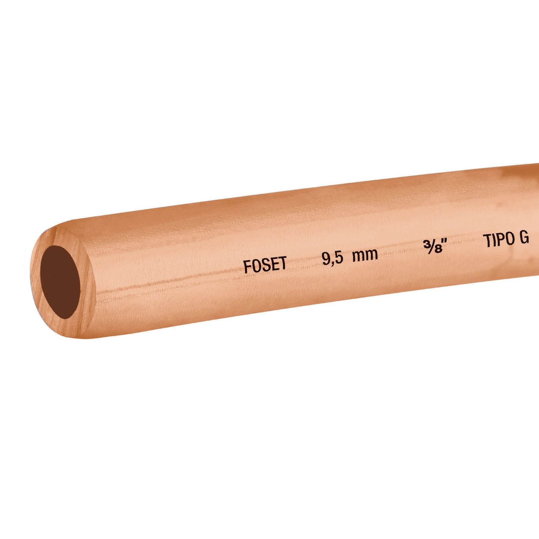 Tubo flexible de cobre 3/8', rollo de 15m, 2.6kg, FOSET