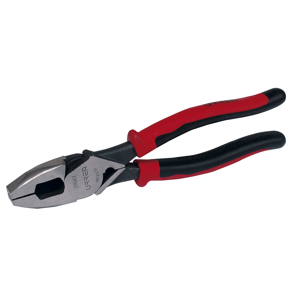 Pinza para electricista con mango bimaterial corte lateral con ponchador y jalador 9-3/8"