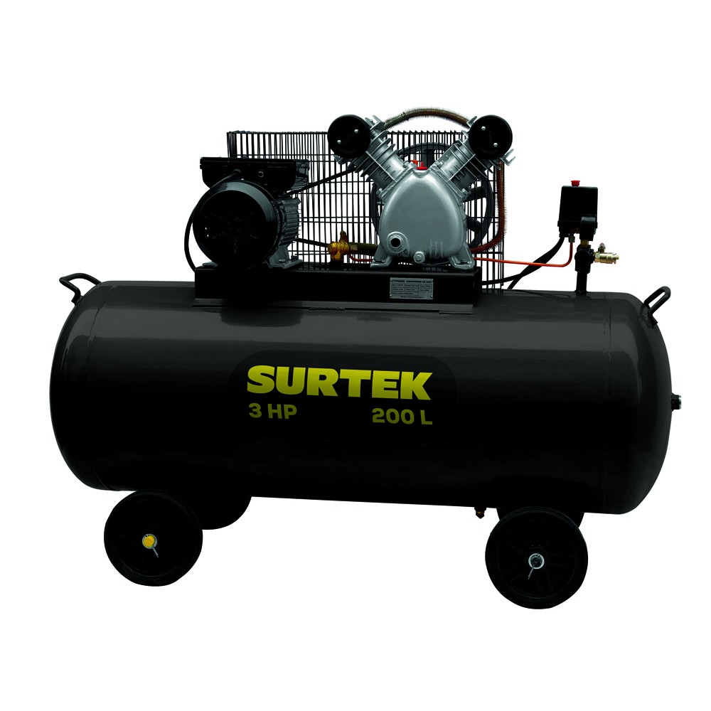 Compresor de aire eléctrico con transmisión de banda 200 Lt, 3 HP, 127 V