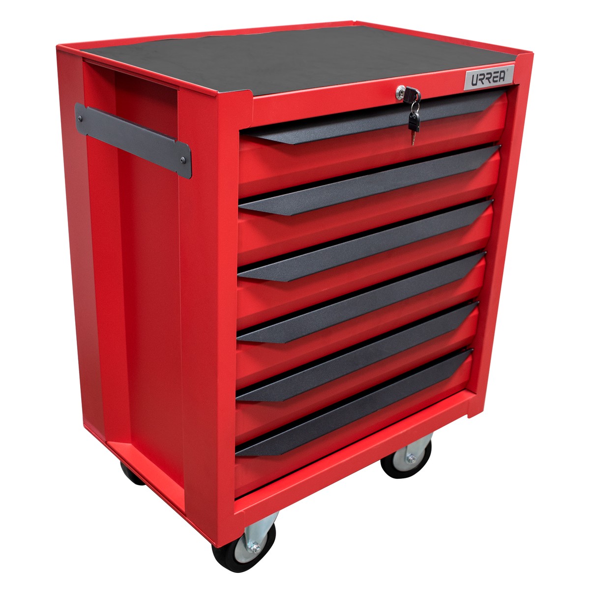 Gabinete móvil con 6 gavetas color rojo y negro 27" serie IN