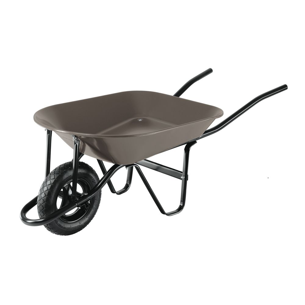 Carretilla 4 ft3, gris, neumática, bastidor tubular, PRETUL