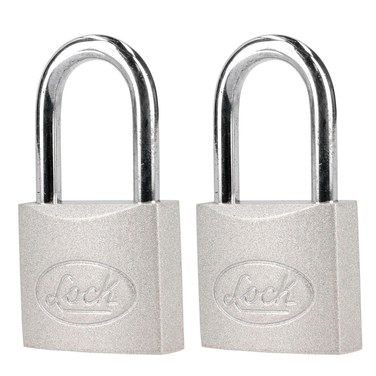 Juego de candados de acero largos 45 mm, llave estándar, 2 piezas