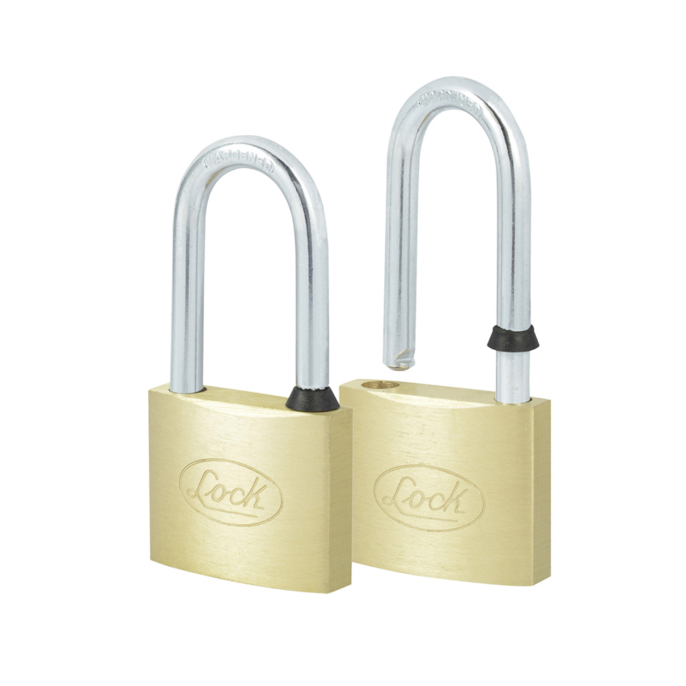 Juego de candados de latón largos 40 mm, llave estándar, 2 piezas