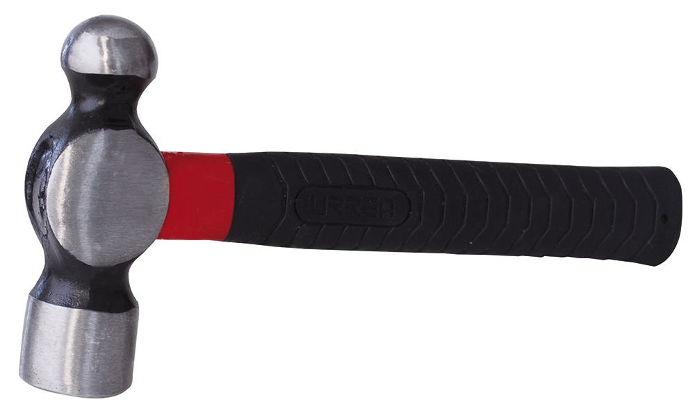 Martillo de bola forjada con mango de fibra de vidrio anti-vibración corto de 9", 24 oz