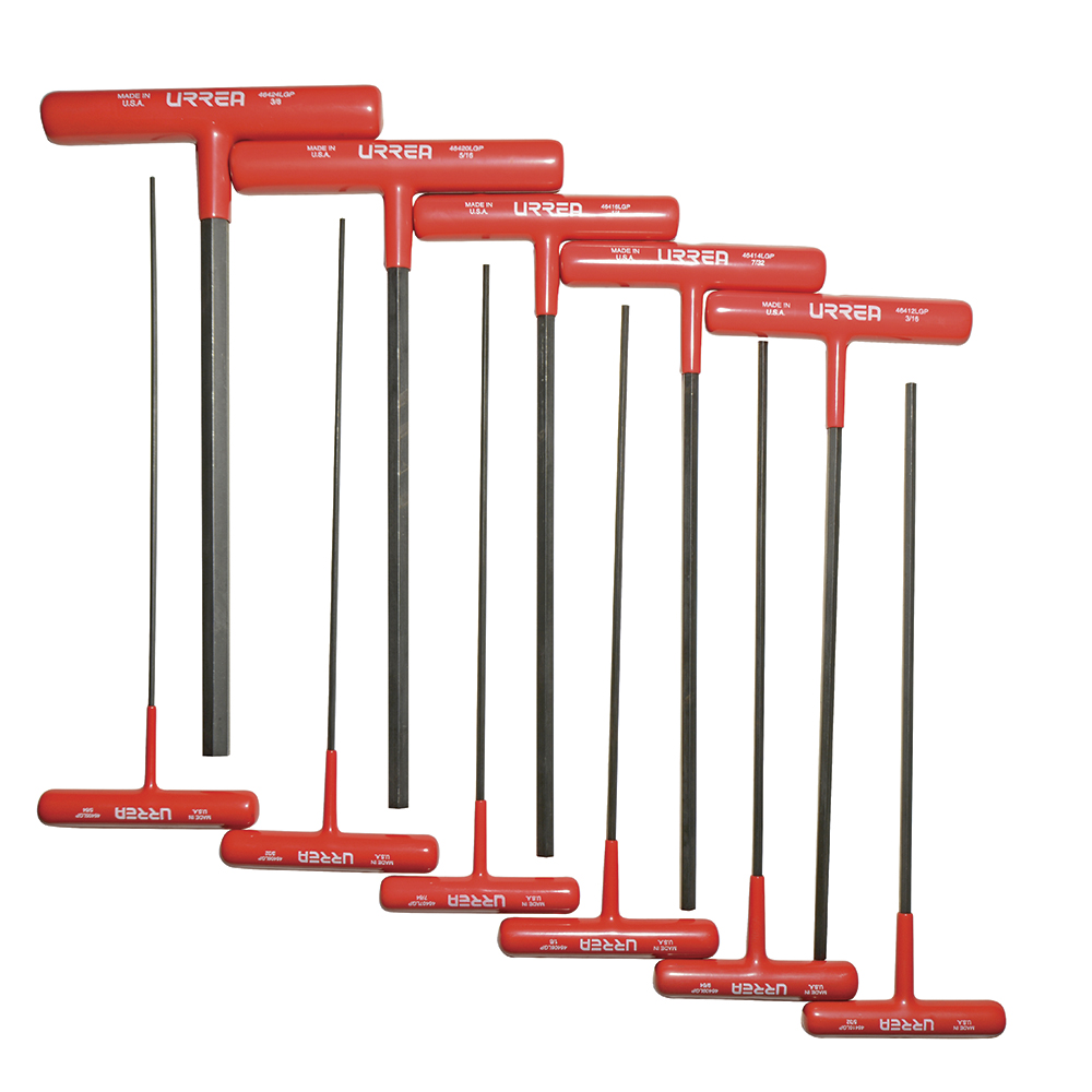 Juego de llaves hexagonales tipo "T" ergonómicas, en pulgadas, 11 piezas en blíster