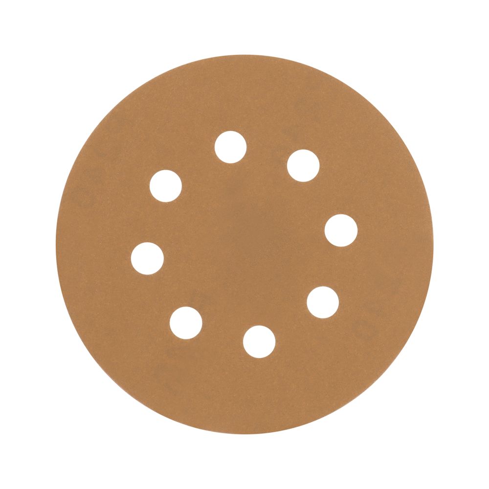Paquete con 5 discos de lija 5' grano 180, 8 perforaciones
