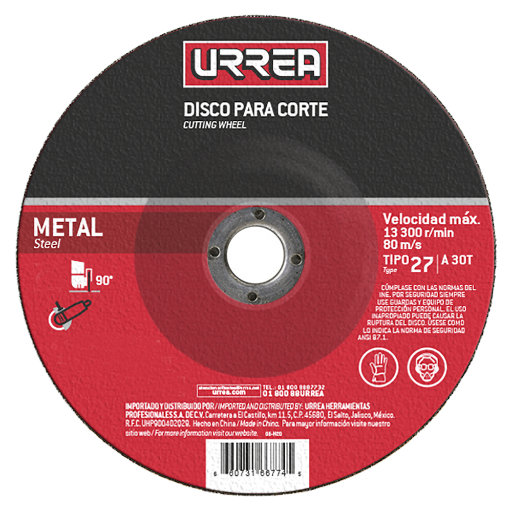 Disco abrasivo tipo 27 para metal, 7" x 1/8"