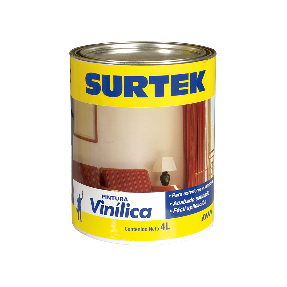 Cubeta de pintura vinílica 4 Lt color blanco