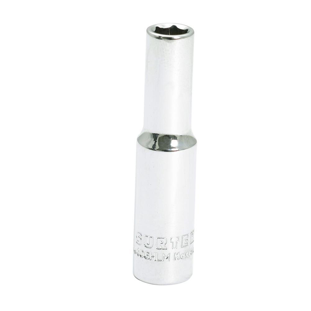 Dado largo cuadro de 1/4", 6 puntas, métrico, 6 mm
