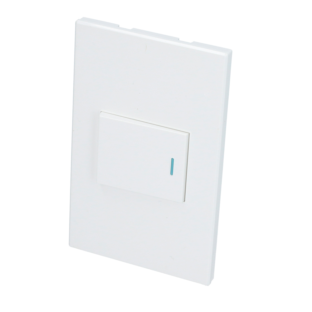 Placa 1 Interruptor 1/2, línea Premium, color blanco