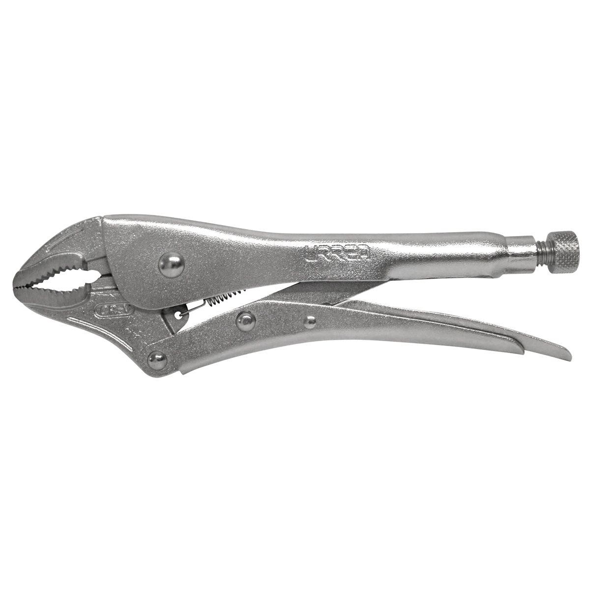 Pinza de presión cromada quijada curva con corta alambre de 12"