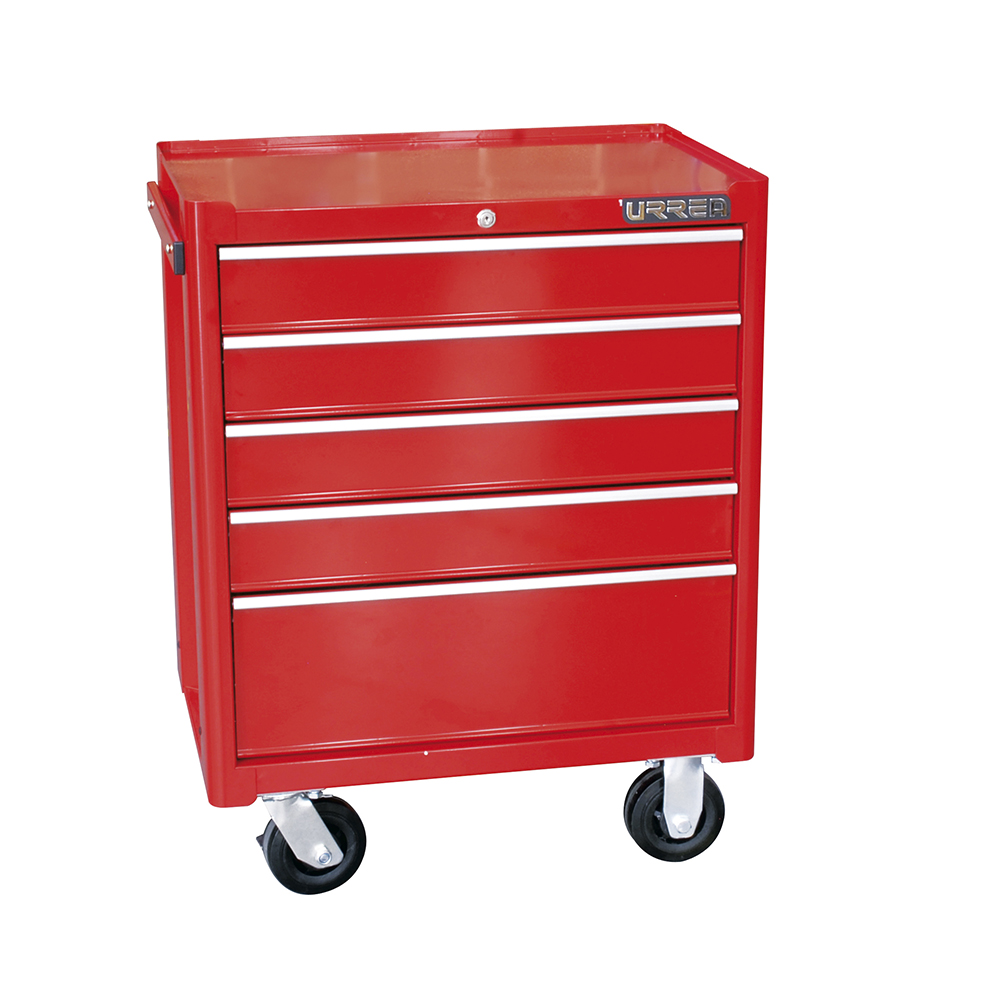 Gabinete móvil con 5 gavetas color rojo 27" serie I