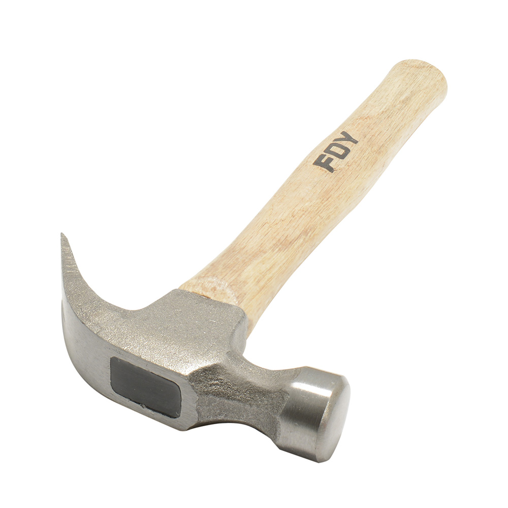 Martillo de uña curva con mango de madera 13", 16 oz