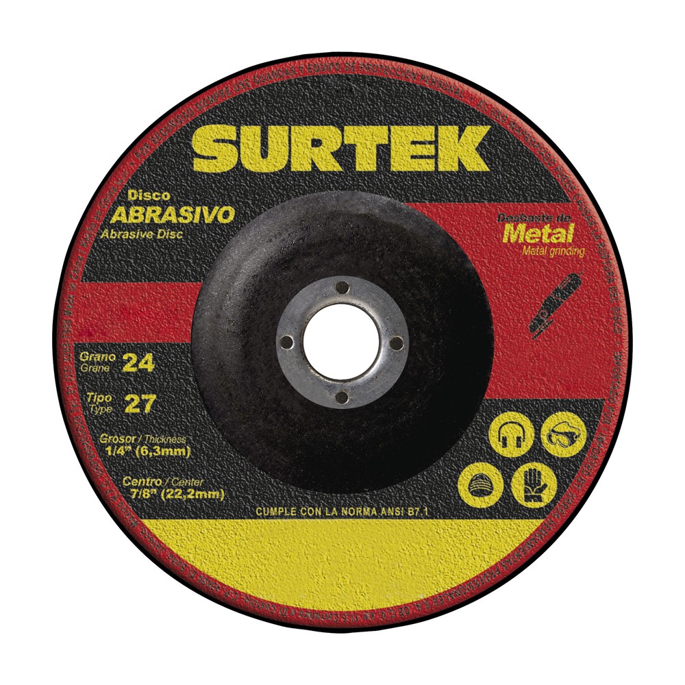 Disco abrasivo tipo 27 para metal, 9" x 1/4"