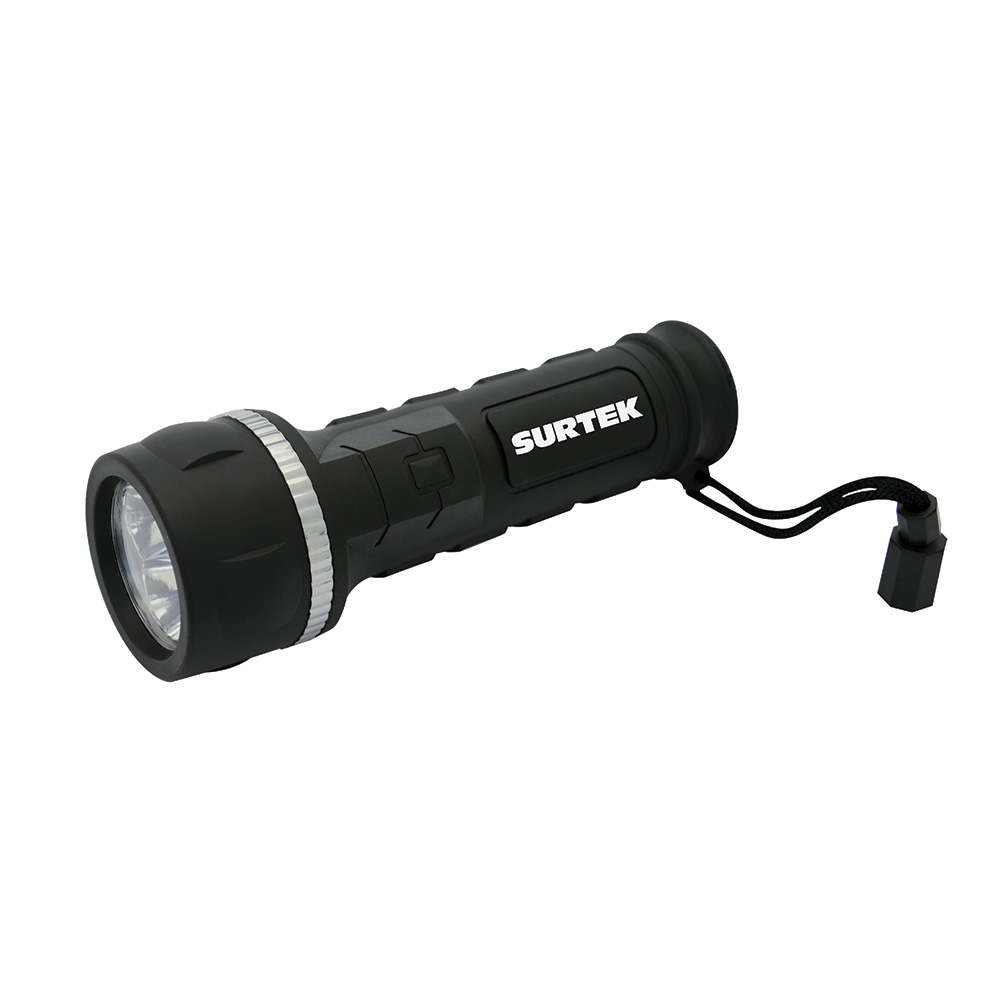 Linterna de LED anti-impacto a baterías 3 pilas "D" de 12 lm