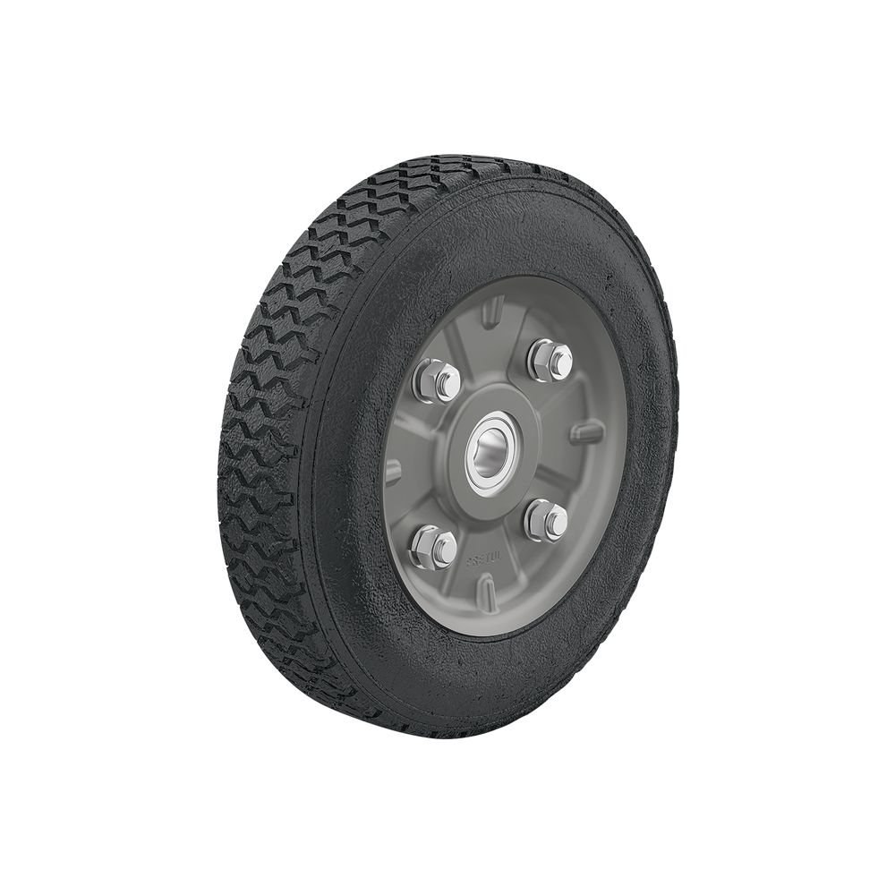 Rueda de hule sólido imponchable 8', doble balero, PRETUL