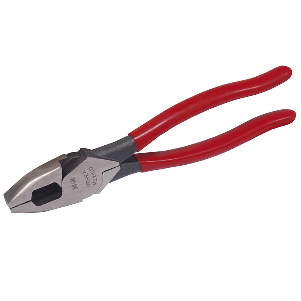 Pinza para electricista con mango rubber grip alta palanca corte lateral de 9"