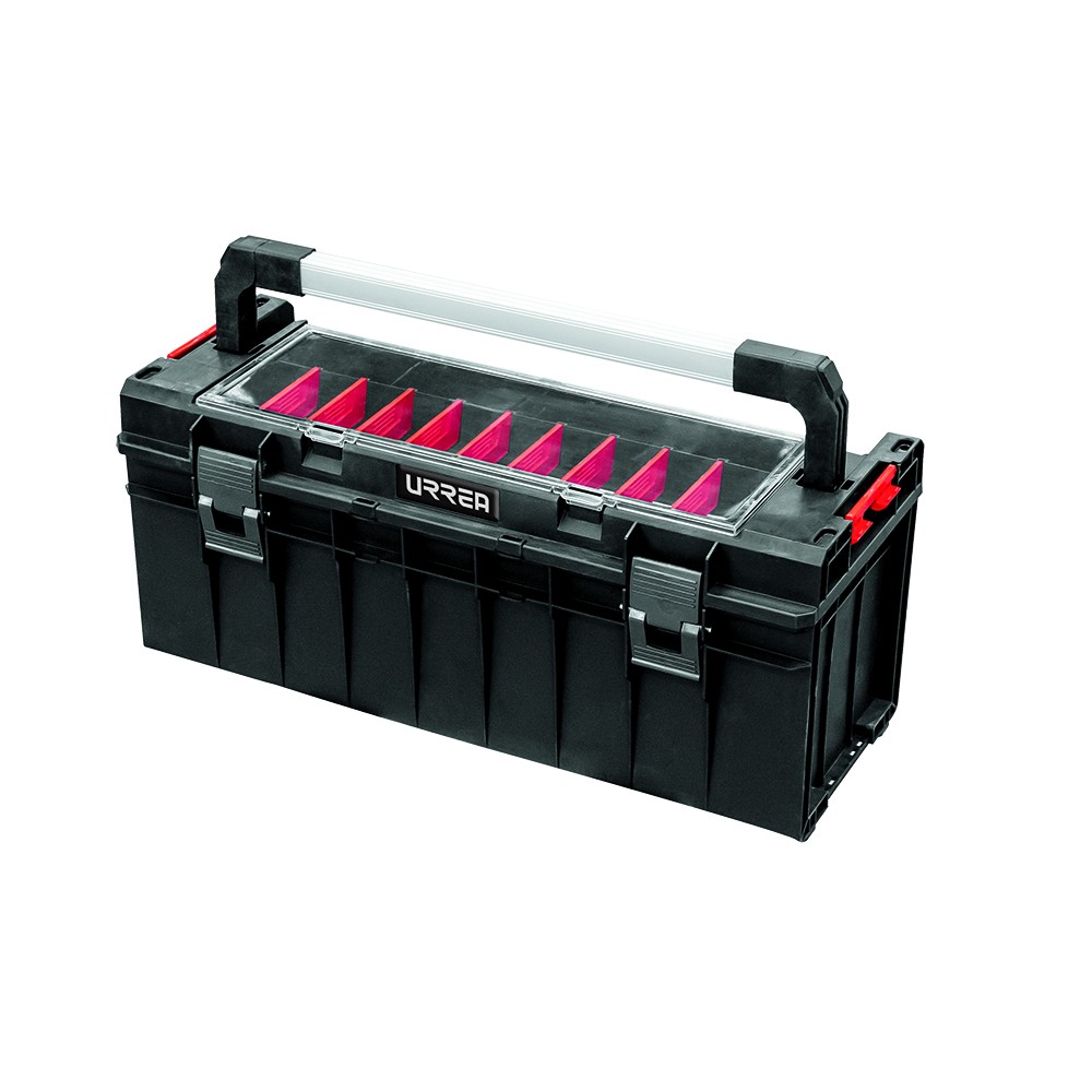 Caja portaherramientas plástica modular con organizador color negro 25" x 10" x 10"