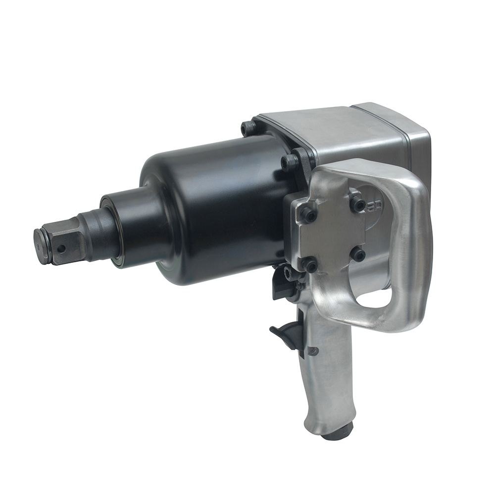 Pistola de impacto neumática cuadro de 1" 1,800 ft-lb sistema twin hammer