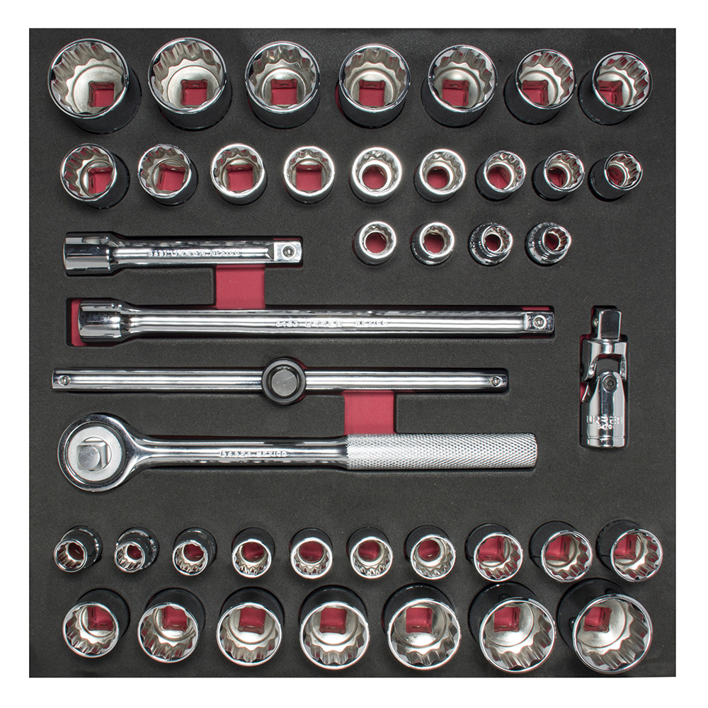 Juego de dados cortos y accesorios cuadro de 1/2" combinados 42 piezas, CH203-C