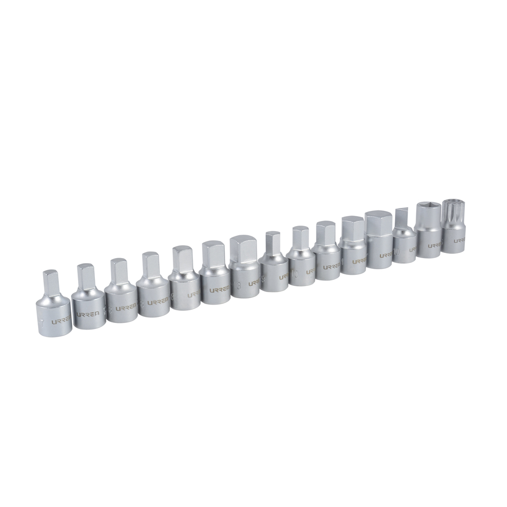 Juego de dados cuadro de 3/8" para drenado de aceite, 14 piezas