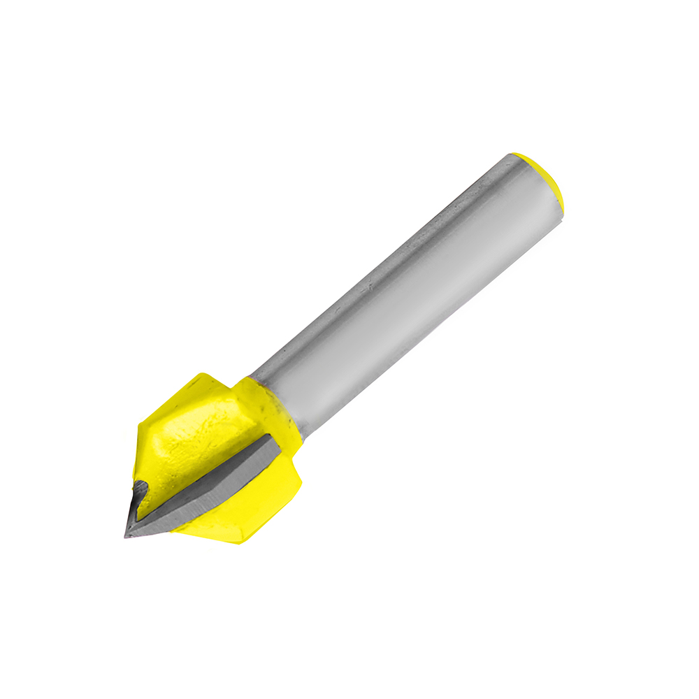 Broca para router de acero corte en "V" 3/8" zanco de 1/4"