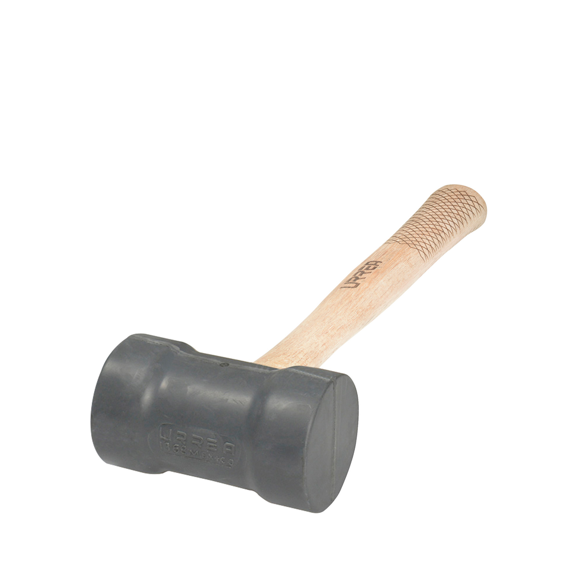 Mazo con cabeza de hule negro con mango de madera 16", 22 oz