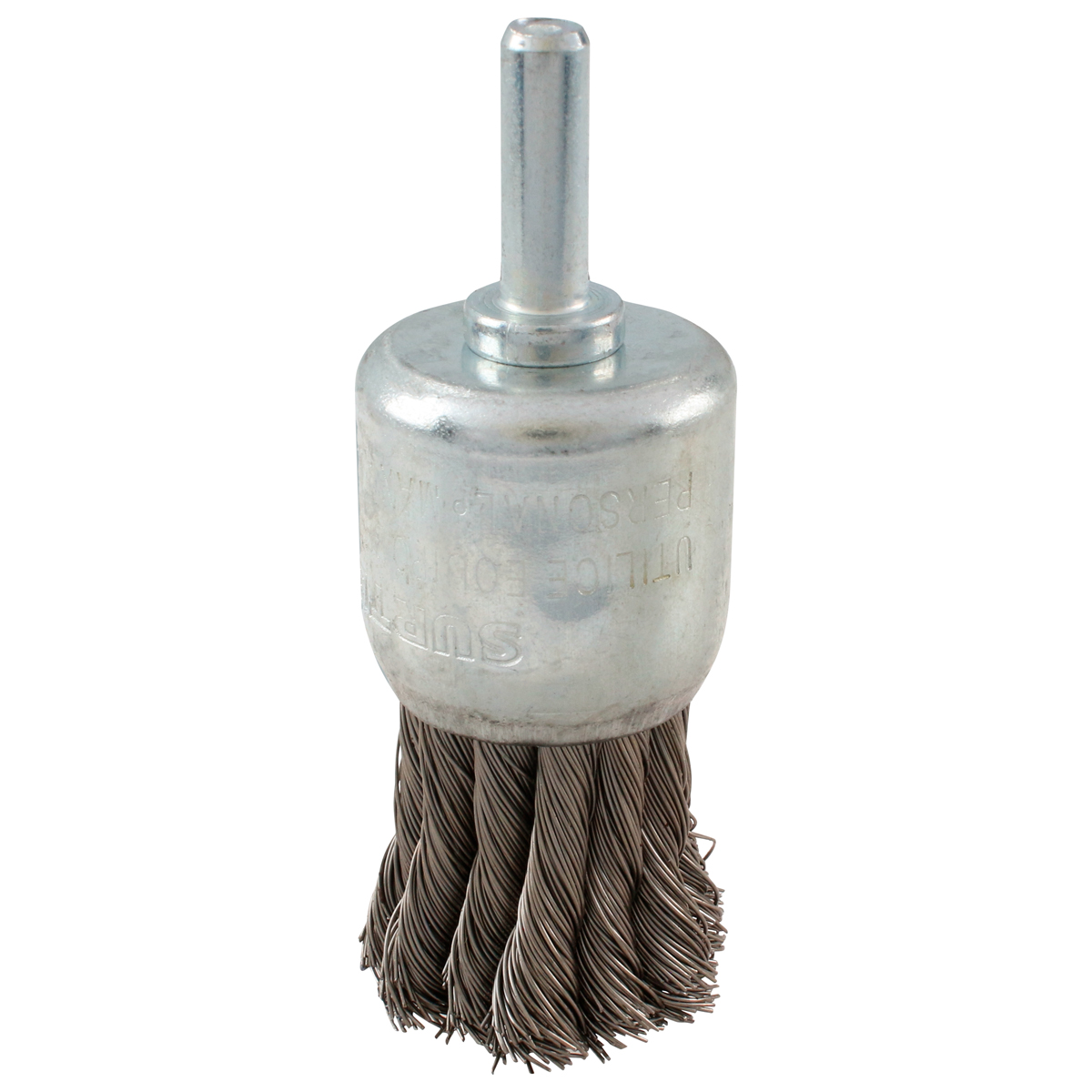 Carda copa trenzada alambre delgado 1-1/8" x 0.35 mm con zanco 1/4"