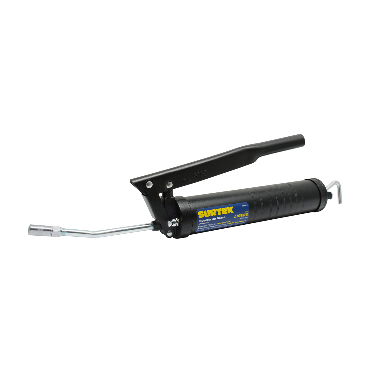 Inyector de grasa a dos manos ligero de 498 g, 6500 PSI