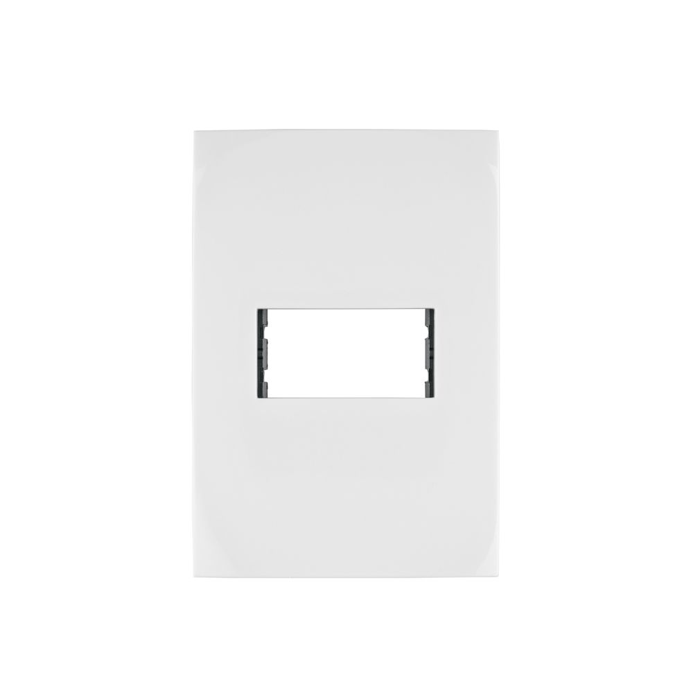 Placa 1 módulo de ABS, línea Oslo, color blanco, VOLTECK