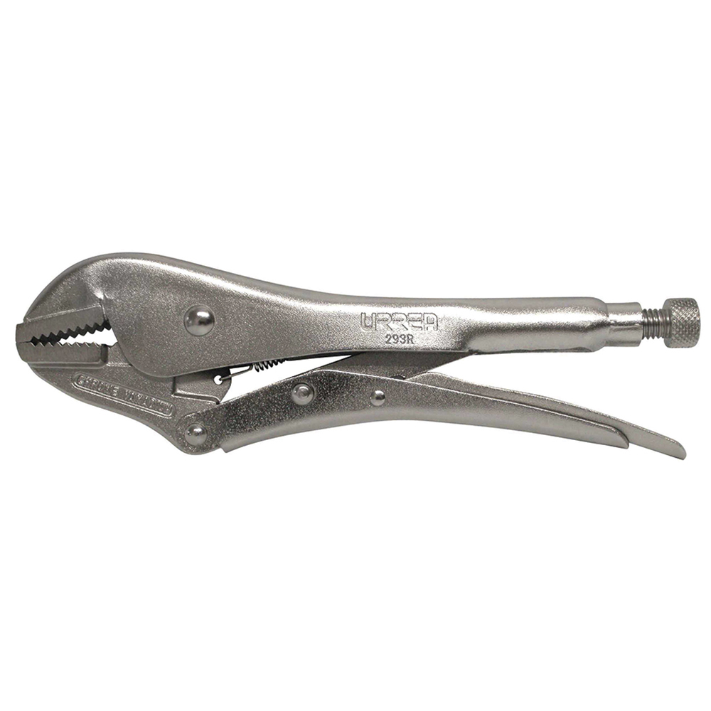 Pinza de presión cromada quijada recta de 7-1/2"