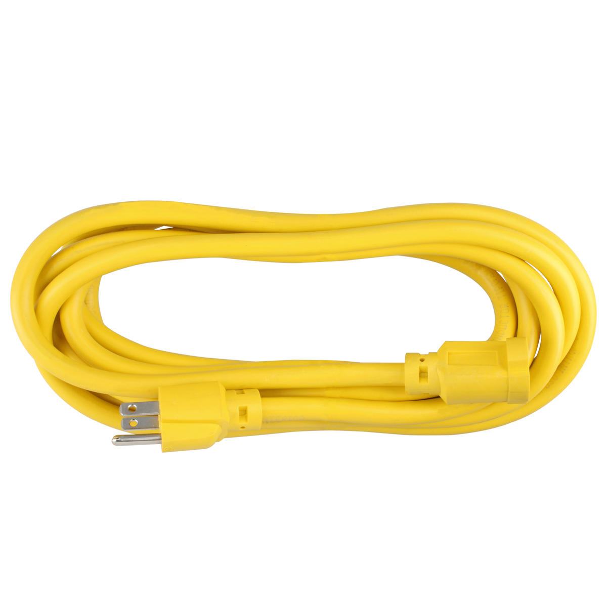 Extensión eléctrica uso extra rudo aterrizada color amarillo, 20 m