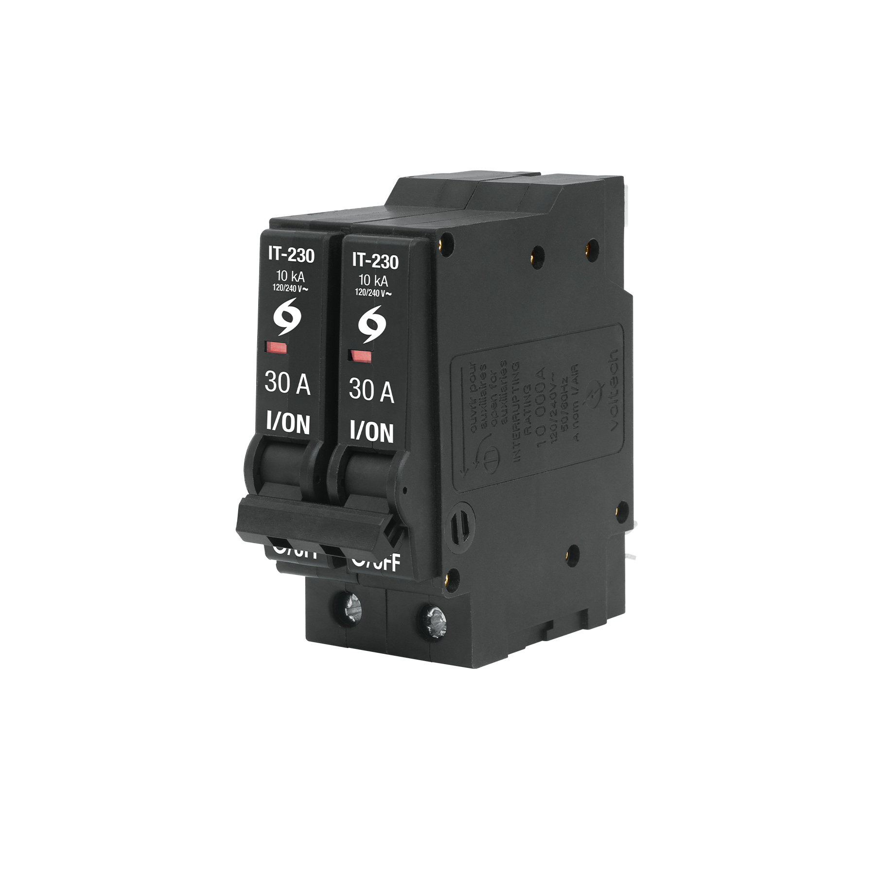 Interruptor de 2 polos 30A, enchufable, a granel, VOLTECK