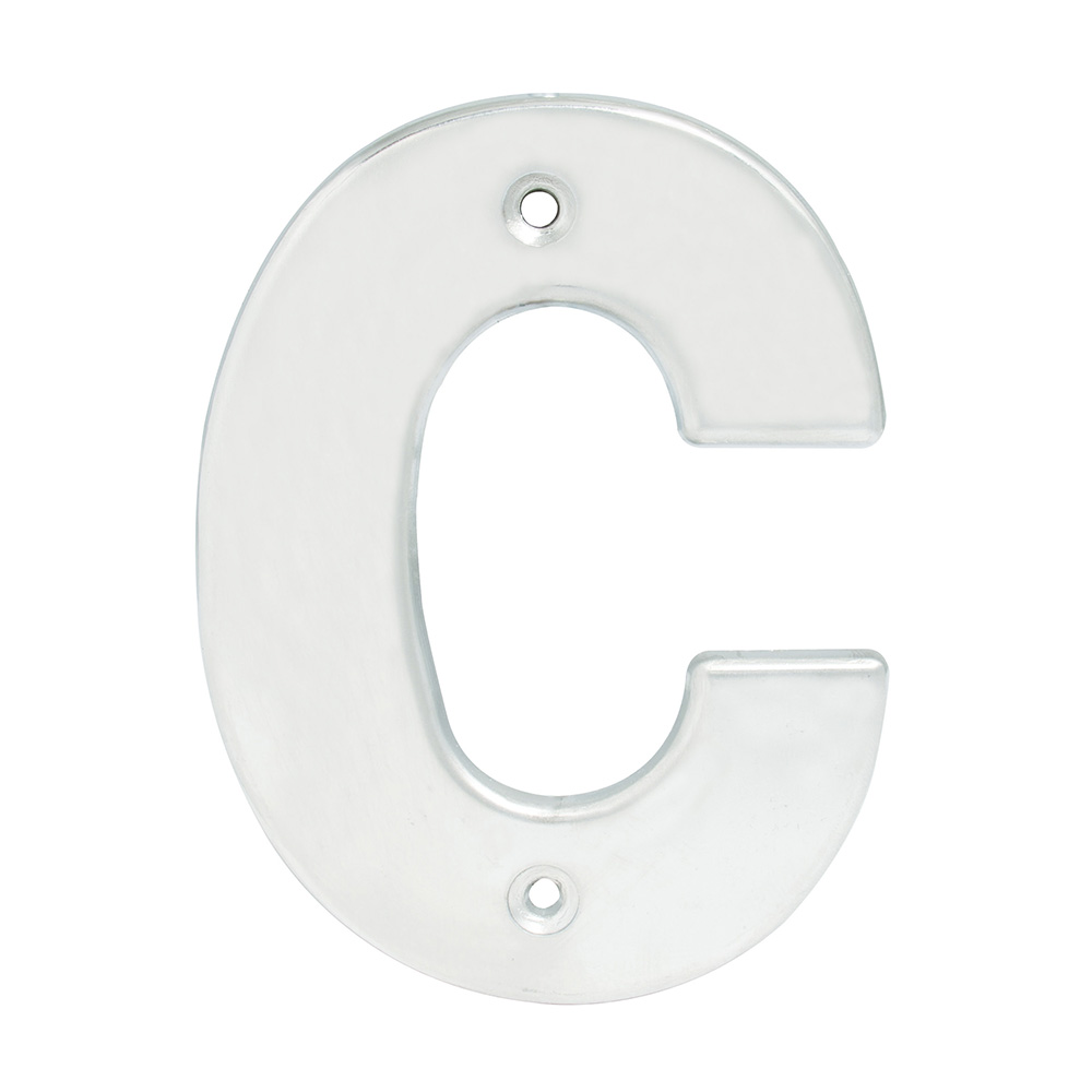 Letra C bold 4" cromo satinado