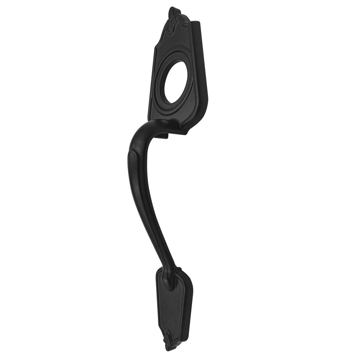 Jaladera para cerradura de sobreponer, negro mate, en caja