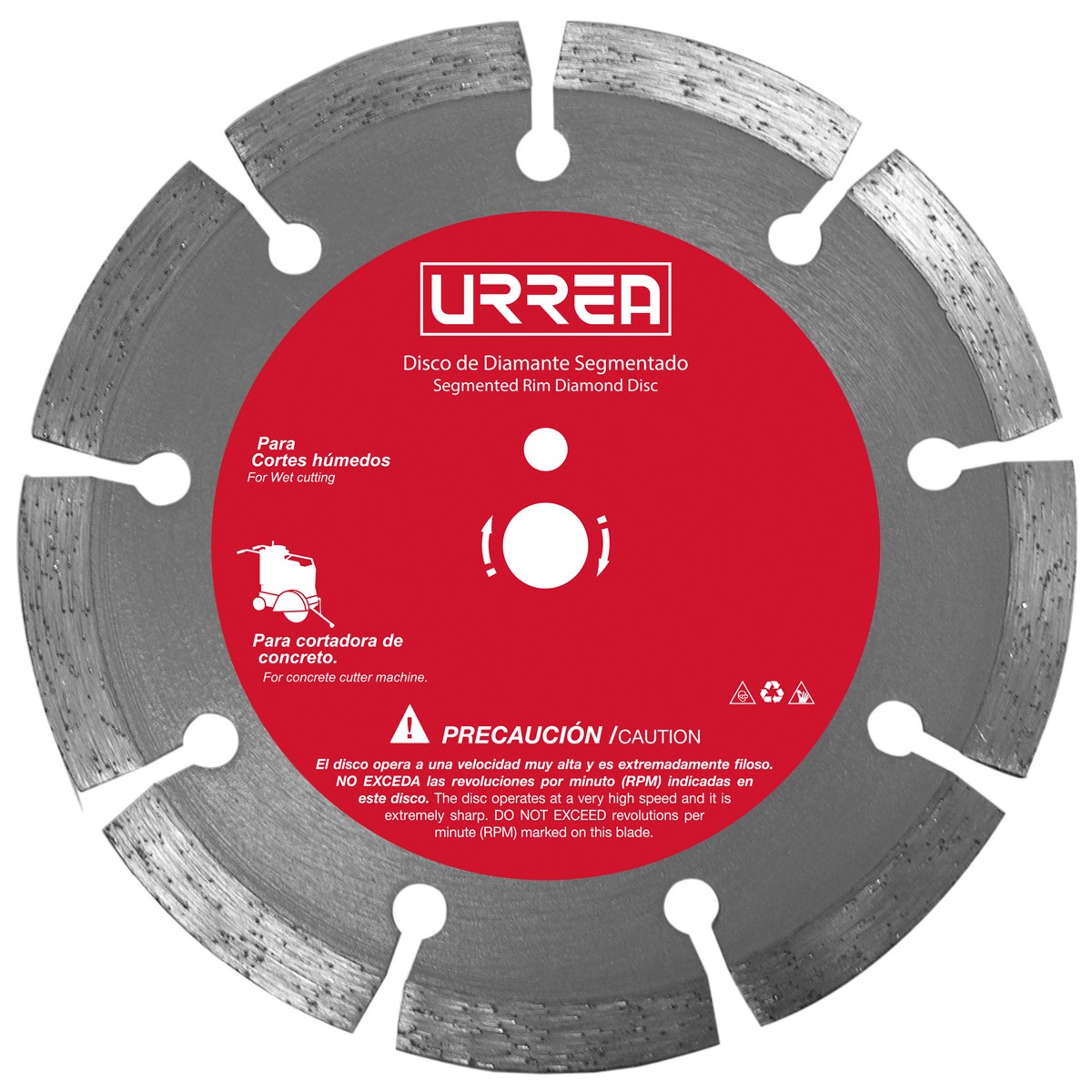Disco de diamante para cortadora de concreto, 18"