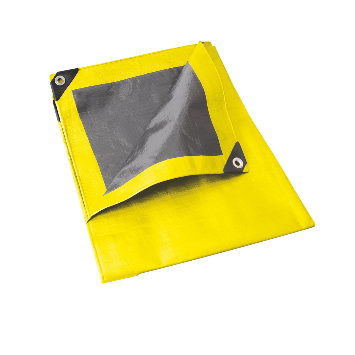 Lona de polietileno color amarillo con fondo plata, 4 x 5 m