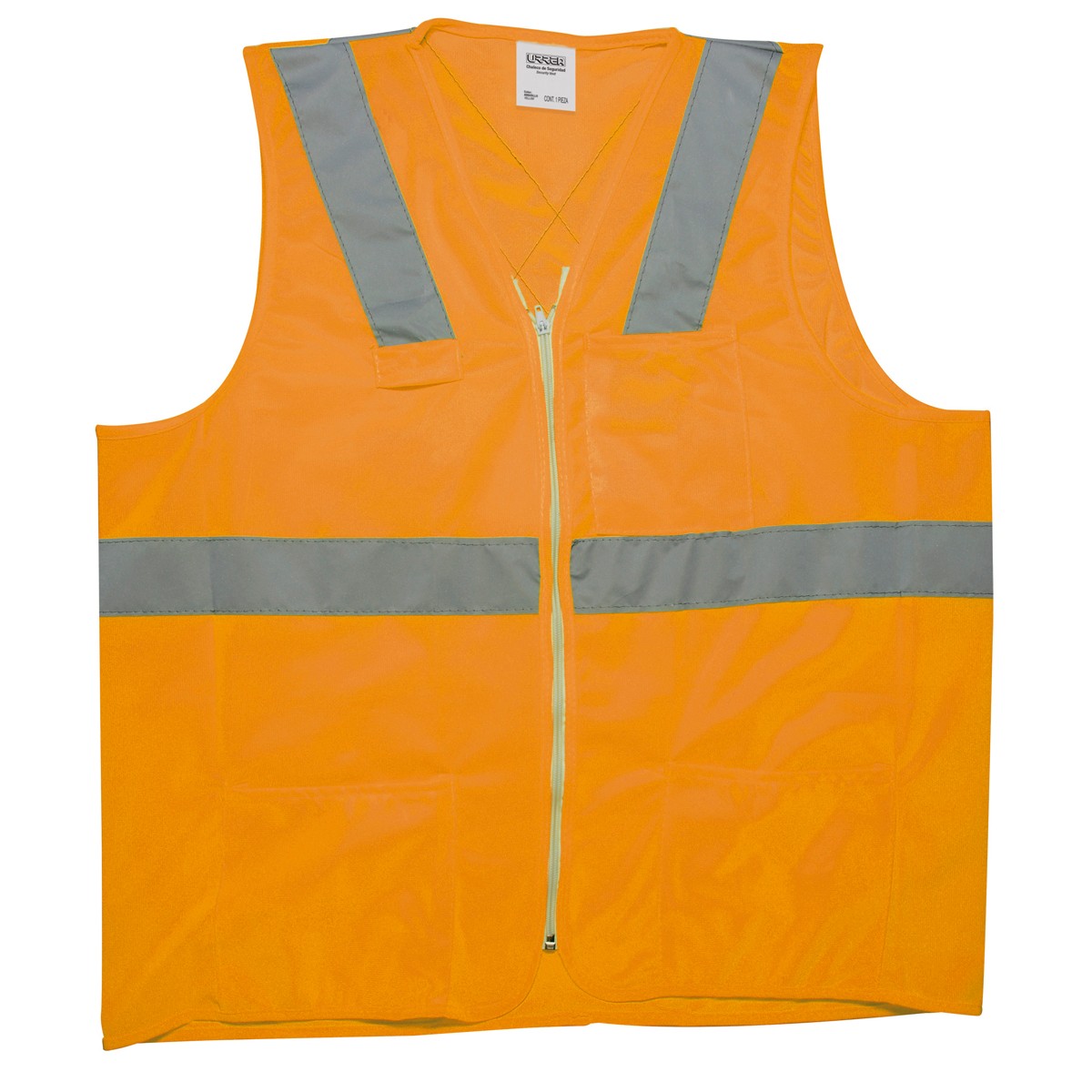 Chaleco de seguridad cerrado de alta visibilidad naranja EEG