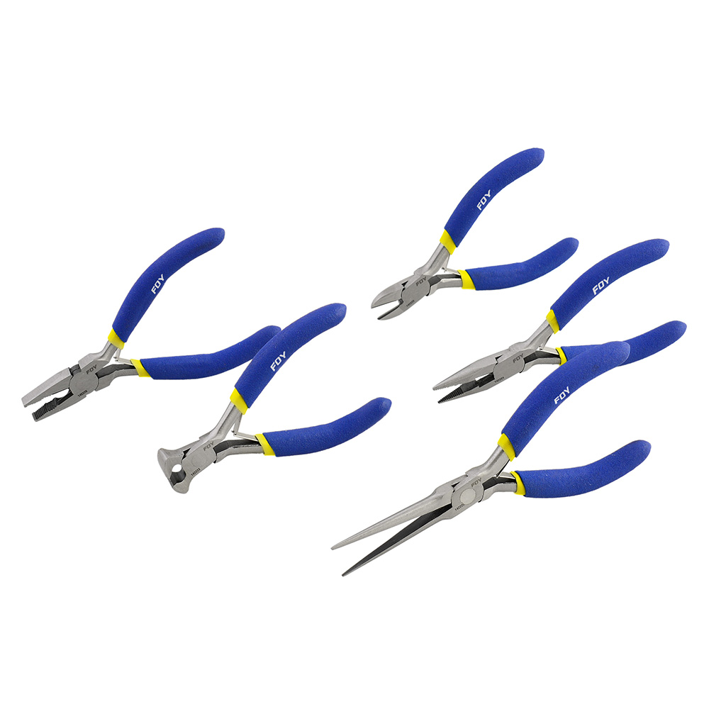 Juego de mini pinzas con mango de vinil para electrónica, 5 piezas