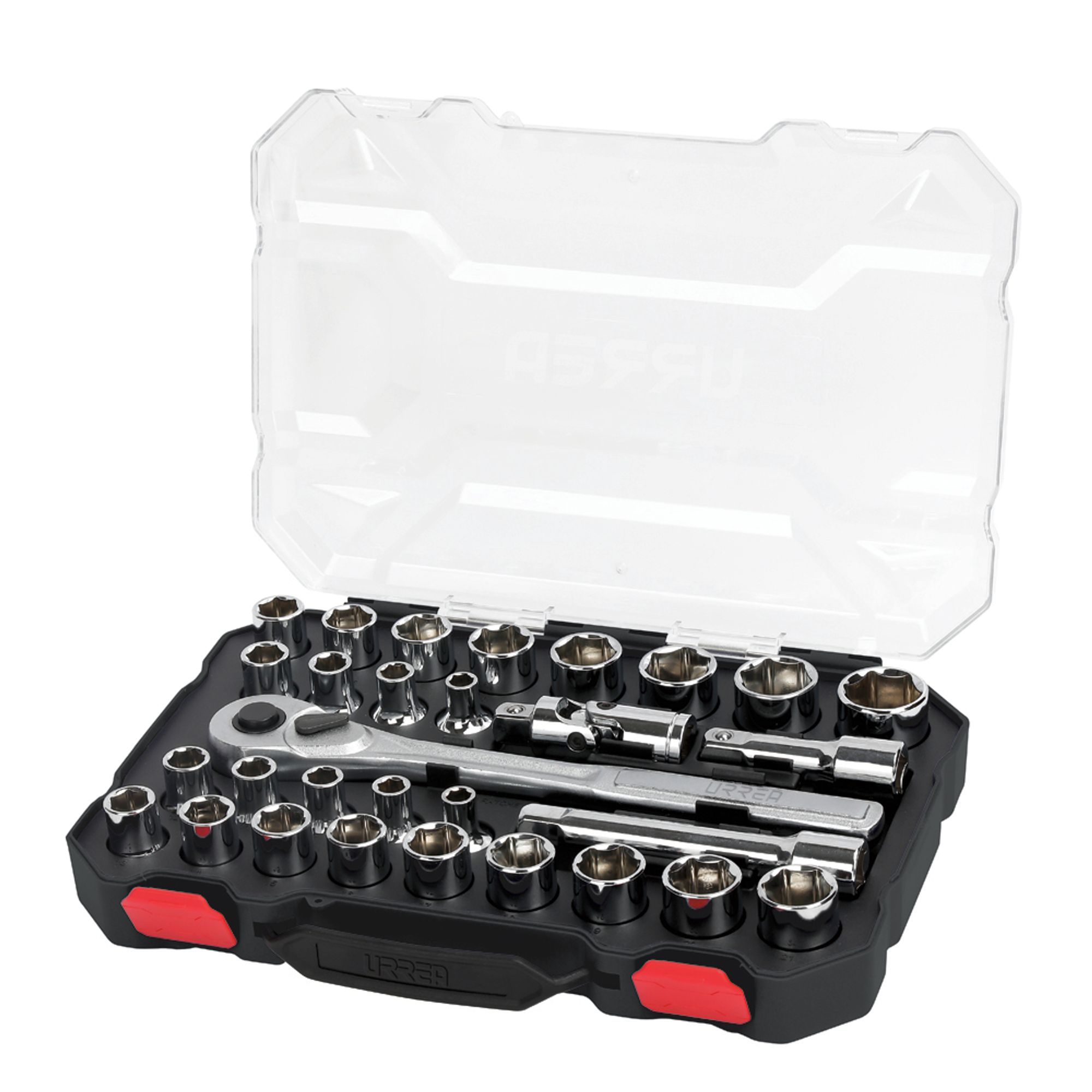 Juego de dados y accesorios cuadro de 1/2" combinado, 30 piezas