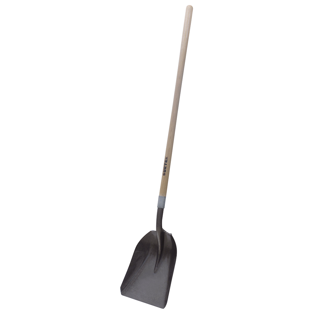 Pala con mango largo de fibra de vidrio con anillo crimpado, carbonera