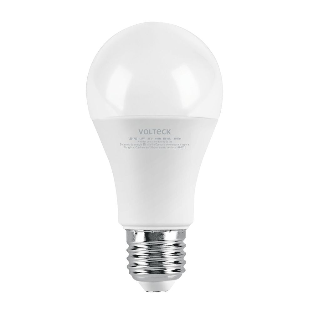 Foco LED 12W (75W) A19, 3000K blanca cálida, 1050lm, blíster