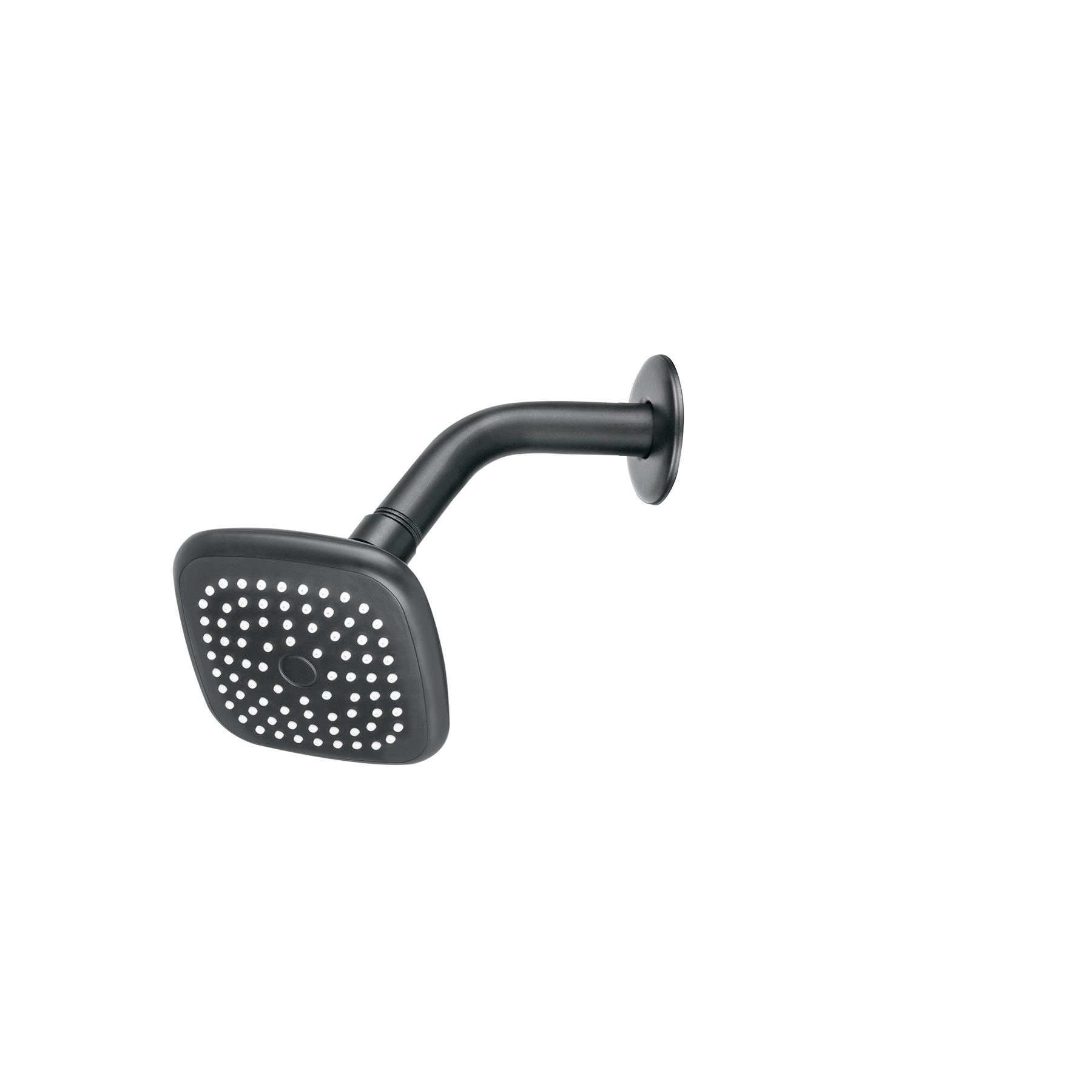 Regadera cuadrada 3-3/4' brazo y chapetón, negro, BASIC
