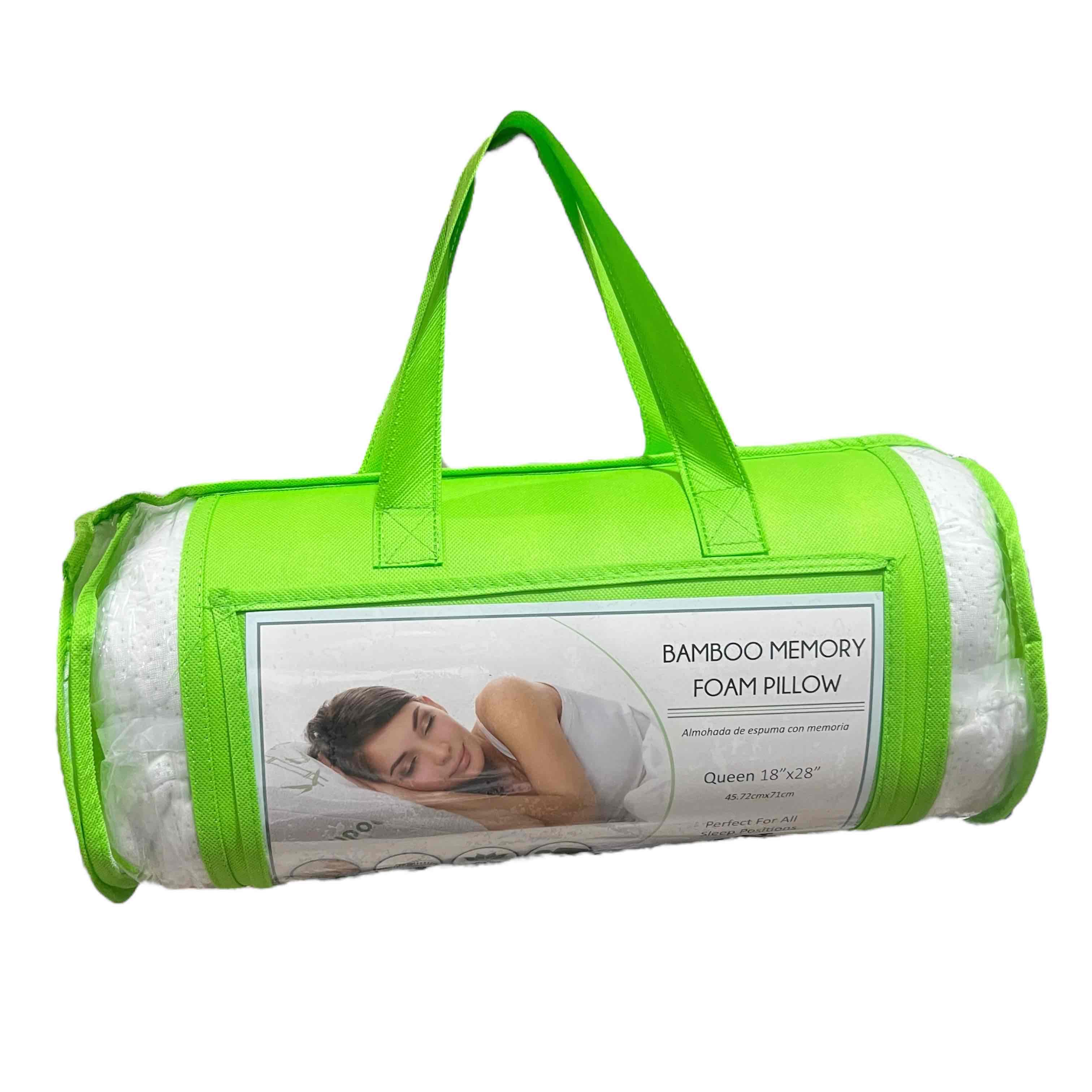 Almohada de bambú memory foam en su empaque
